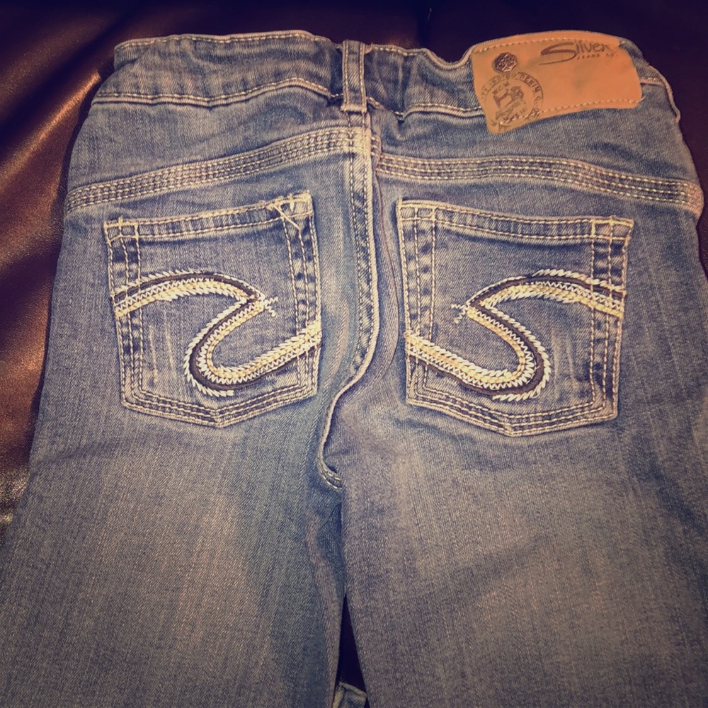 Girls silver jeans